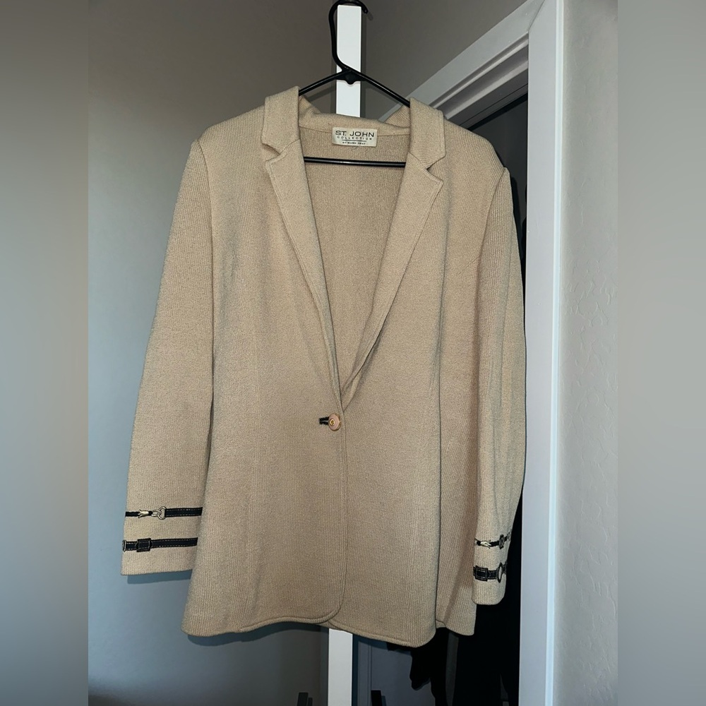 St. John Cream Knit Jacket